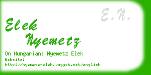 elek nyemetz business card